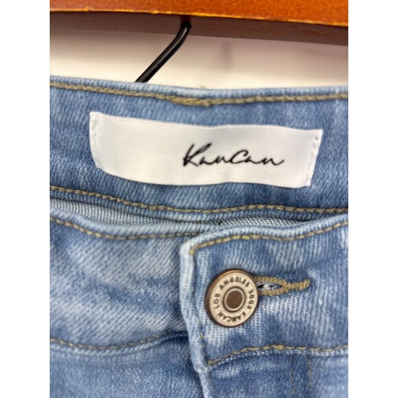 Kancan High Rise Waist Wide Leg Raw Hem Crop Jean Stretch Sz 11/29 - Picture 4 of 5